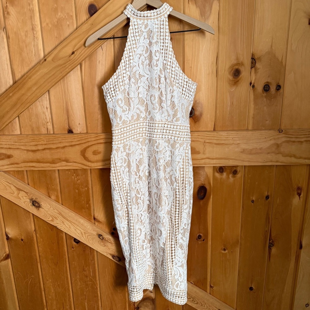 PrettyLittleThing White Crochet Lace Midi Dress - Picture 2 of 13
